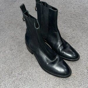 COLE HAAN NIKE AIR Black Leather EVAN CHELSEA Ankle Boot Bootie -Women's 8AA